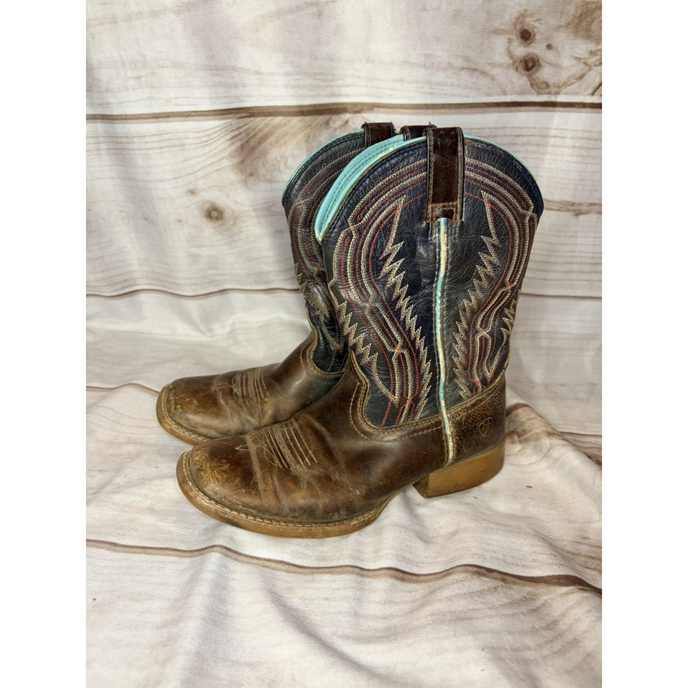 Ariat Youth 1.5 Brown‎ Western Boots Girls Boys Leather